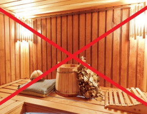 Interior of wooden russian sauna